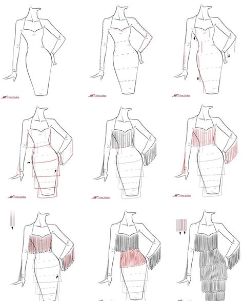 A Step By Step Tutorial On How To Draw Fringe Dress Fashion Drawing