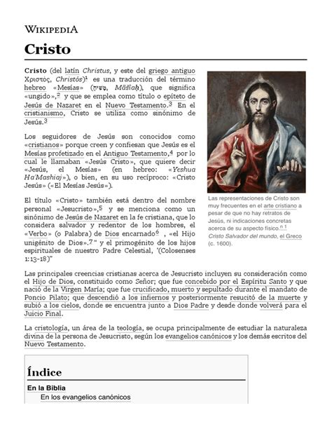 Cristo Wikipedia La Enciclopedia Libre Pdf Cristo Título