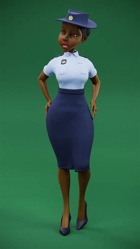 lady cop police female officer rigged 3d model rigged cgtrader