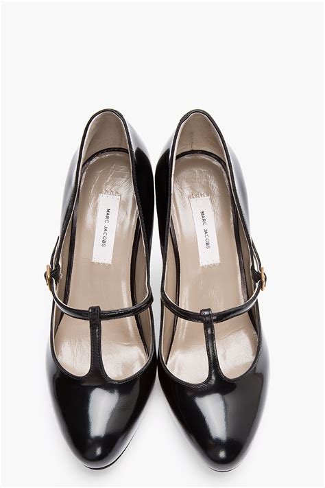 Marc Jacobs Black Patent T Strap Mary Jane Heels Lyst