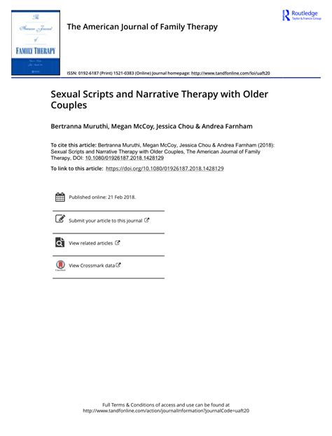 Pdf Sexual Scripts And Narrative Therapy With Older Couples