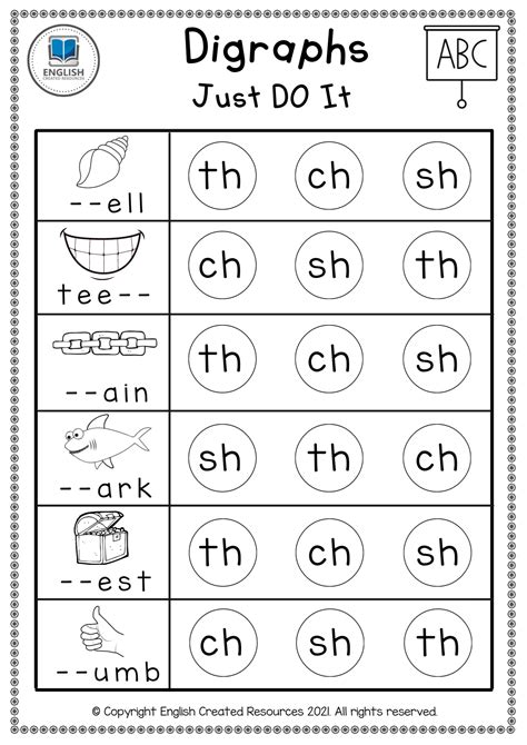 Digraphs Activity Book English Created Resources