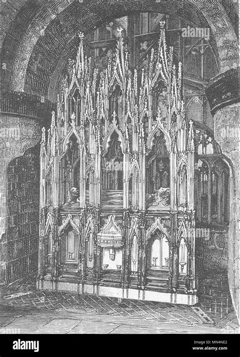 Glos Shrine Of Edward Ii Gloucester Cathedral 1898 Old Antique Print