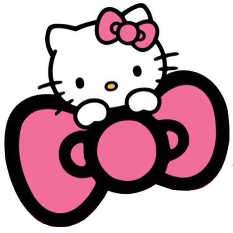 hello kitty pink bow face