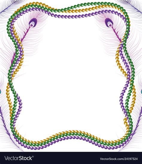 Beads Mardi Gras Frame Royalty Free Vector Image
