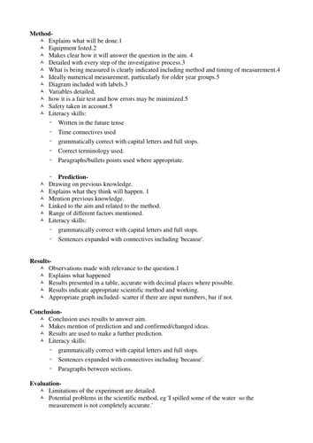 Number of organisms, sexes, ages, and all references cited in the body of the paper are listed alphabetically by last name of the first author. Example scientific report. | Teaching Resources