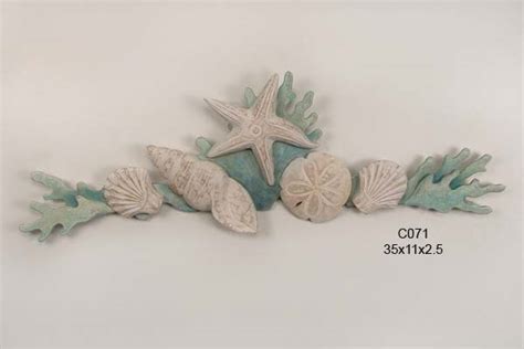 Wooden Swag Hand Carved With Shells And Starfish