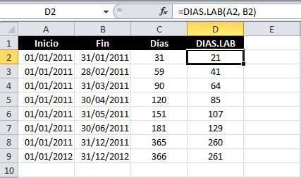 Contar Los D As Entre Dos Fechas En Excel Excel Total