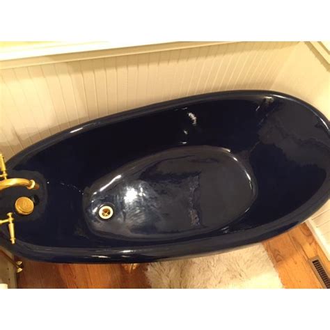 Before her big 45th birthday bash yesterday, jennifer lopez took to instagram to post an intimate bathtub selfie. Vintage Kohler Navy & Brass Footed Birthday Bathtub | Chairish