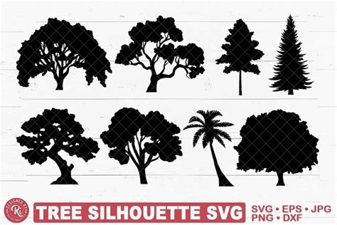 Trees Silhouette Svg Forest Nature Branch Clipart Png