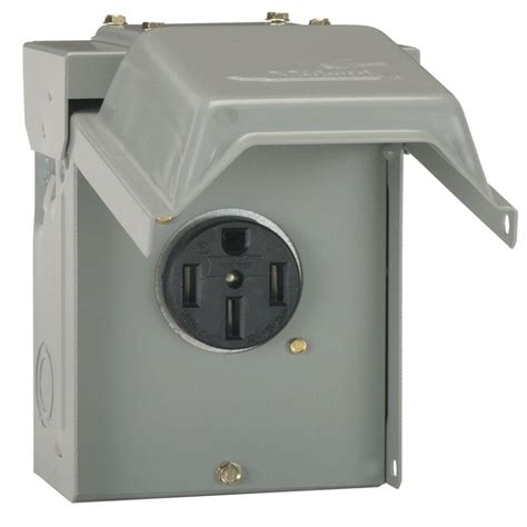 50 Amp Rv Hookup Power Outlet Circuit Breaker Receptacle Box Rainproof