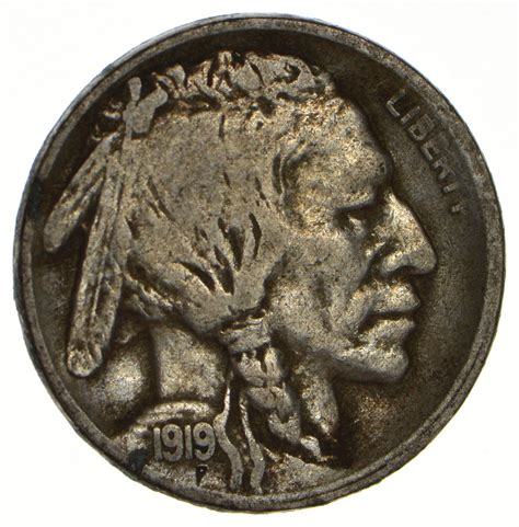 5c S Mint Marked 1919 Buffalo Indian Head Nickel Better Date