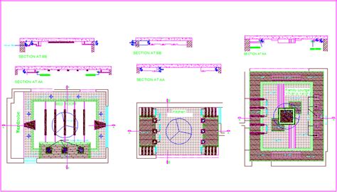 False Ceiling Bed Room Plan And Section Detail Dwg File Cadbull My