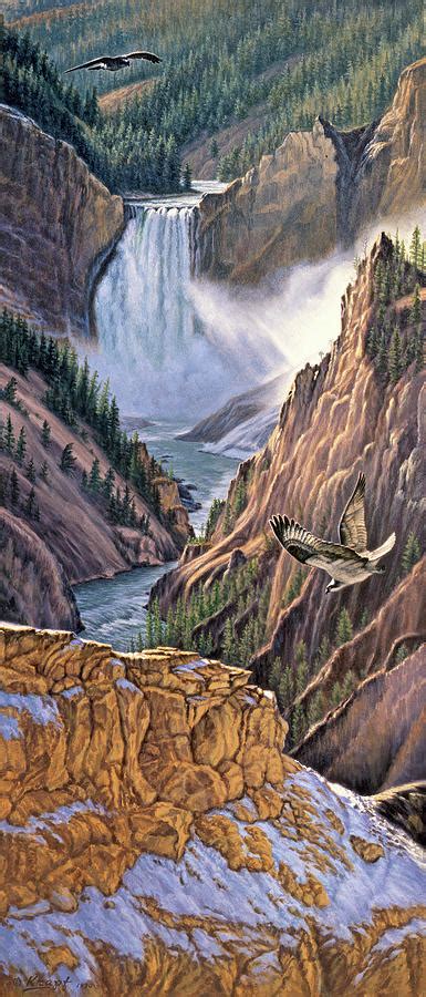 Yellowstone Canyon Osprey Painting By Paul Krapf