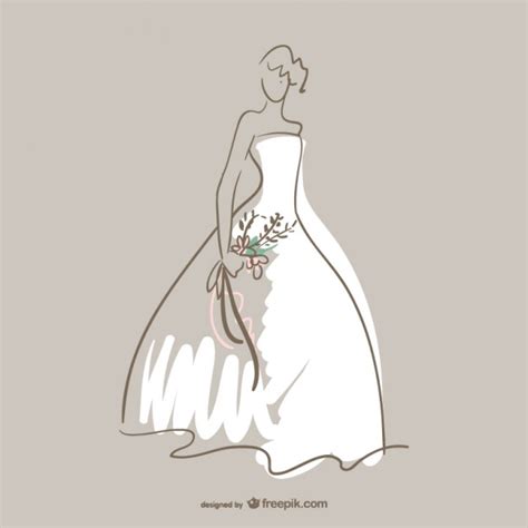 Download Free Vector | Bride silhouette with white dress