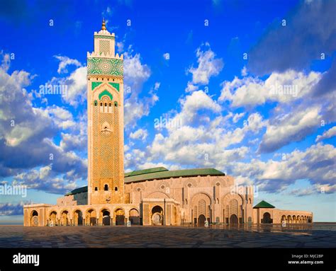 The Hassan Ii Mosque Casablanca Morocco Early Morning View Of The