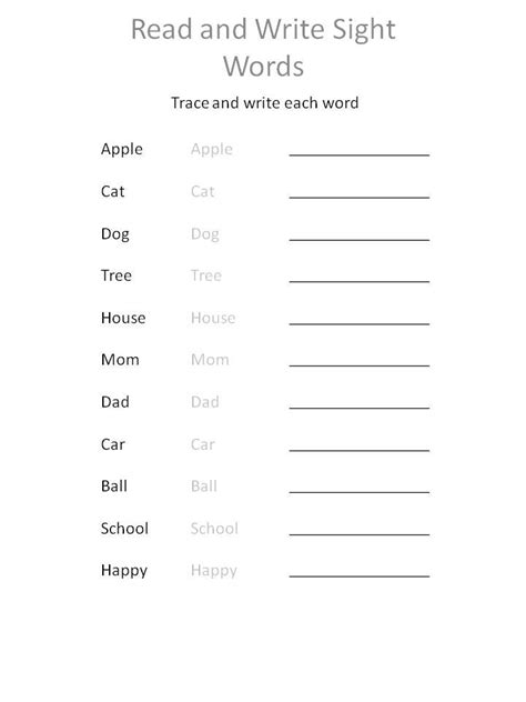 Printable 3rd Grade Sight Words Worksheets Pdf Worksheetpedia