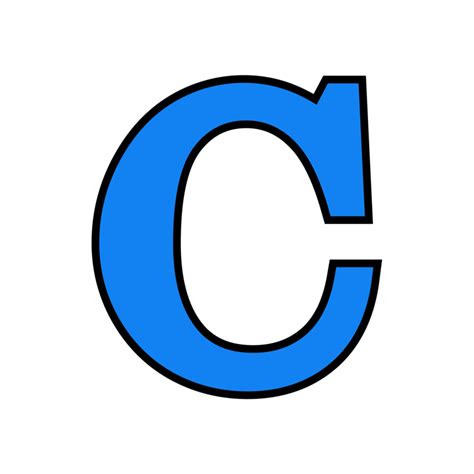 The Letter C Is Blue And Black