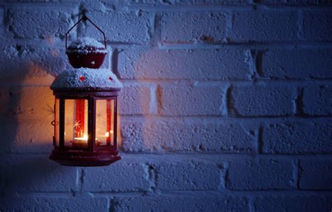 Wallpaper Winter Snow Candle Lantern New Year New Year Winter