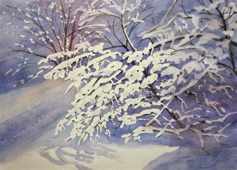 Michelles Watercolors Snowy Branches