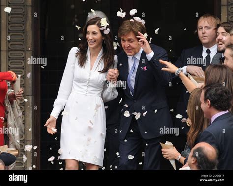 Sir Paul Mccartney And Nancy Shevell Marry At Marylebone Town Hall Registry Office London Stock