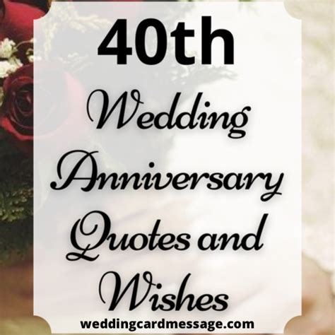 Happy 40th Wedding Anniversary Quotes Ruby Anniversary Wedding Card
