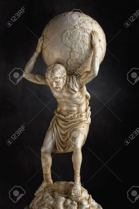 A Resin Statue Replica Of The Titan Atlas Of Greek Mythology Statue