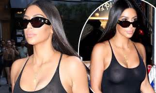 Kim Kardashian Flashes Nipples In Tank Top In Nyc Daily Mail Online