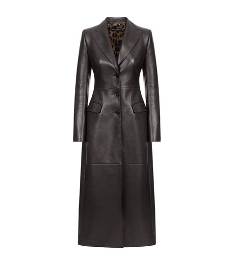 Dolce And Gabbana Long Leather Coat Harrods Au