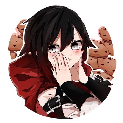 The Big Imageboard Tbib 1girl Blush Cape Cookie Ruby Rose Rwby Silver Eyes 6866874