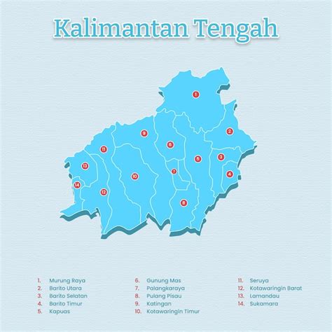 Premium Vector Central Kalimantan Map Template For Vector Assets