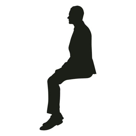 Man Sitting Straight Silhouette Transparent Png And Svg Vector File