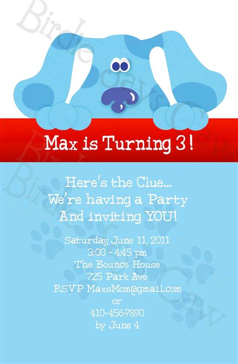 Blues Clues Birthday Invitation Template Free