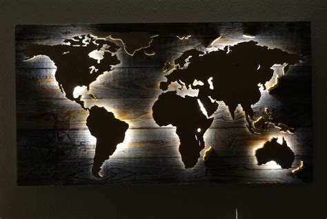 Weltkarte.com ist das verzeichnis von elektronsiche landkarten und stadtplänen aus aller welt. Weltkarte aus Holz LED Beleuchtung "WindRose" vintage blau ...