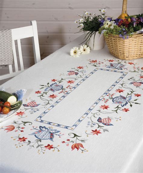 Slim fit polyester u neck embroidery floral summer 0.26lb/0.12kg. Folklore Tablecloth Freestyle Embroidery Kit only £65.75