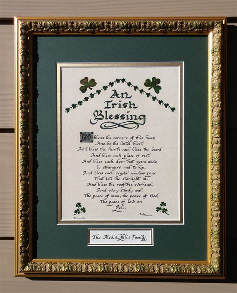 An Irish Blessing Prayer For The Home Framed And Matted With Option To