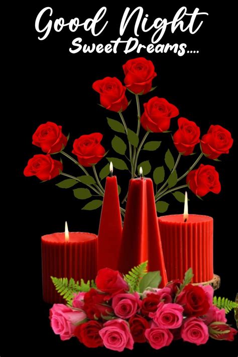 Red Rose And Candles Good Nightsweet Dreams Pictures Photos And