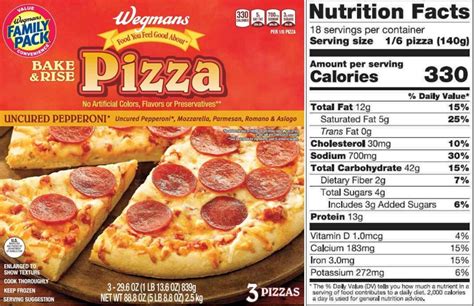 The Updated Nutrition Facts Label As Seen On Wegmans Uncured Pepperoni