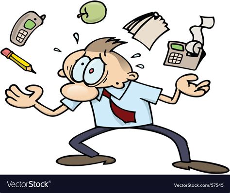 Very Busy Businessman Vector By Gnurf Image 57545 Vectorstock