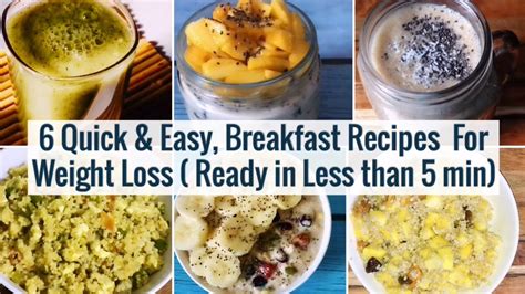 6 Quick And Easy Breakfast Recipes Meal Planning For Weight Loss 2 Min Healthy Veg Breakfast