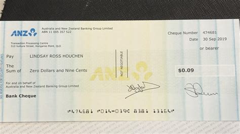 3 cashing a cheque in other ways. ANZ bank writes cheque for nine cents | Geelong Advertiser