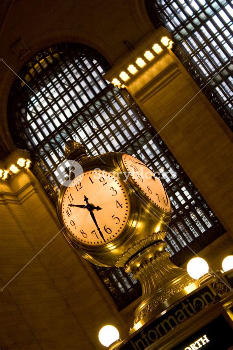 The Old Antique Clock In The Center Of Grand Central Station In New