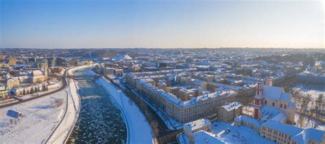 Aerial Landscape Of Vilnius Town Capital Of Lithuania Stock Photo