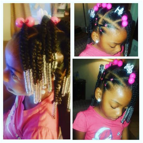 That means it takes extra care in brushing, styling, and maintaining the hair of black people. Simple hair styles for little, black girls. Braids, Beads ...