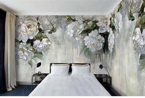Classic Vintage Grey Floral Wallpapergrey Backgroud Ivory Etsy