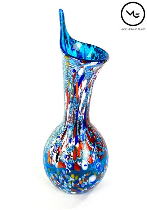 Calla Light Blue Murano Glass Vase Made Murano Glass