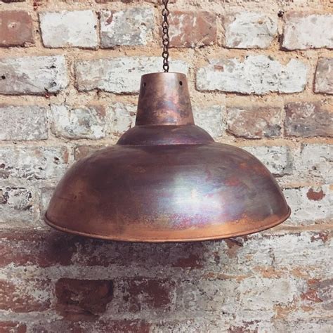 Industrial Copper Lampshade Rustic Vintage Style Metal Etsy Copper