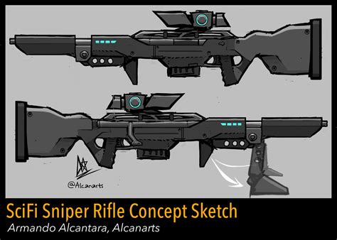 Artstation Scifi Sniper Rifle Concept Sketch