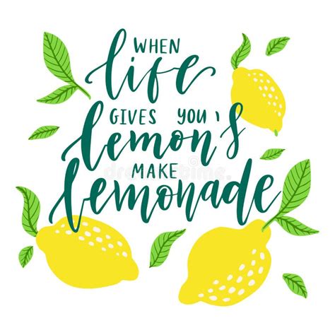 Citrus Typography Background With Quote When Life Gives You Lemons