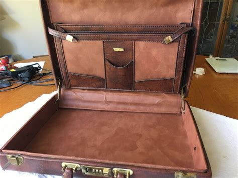 Vintage Airway Brown Leather Briefcase With Combo Loc Gem